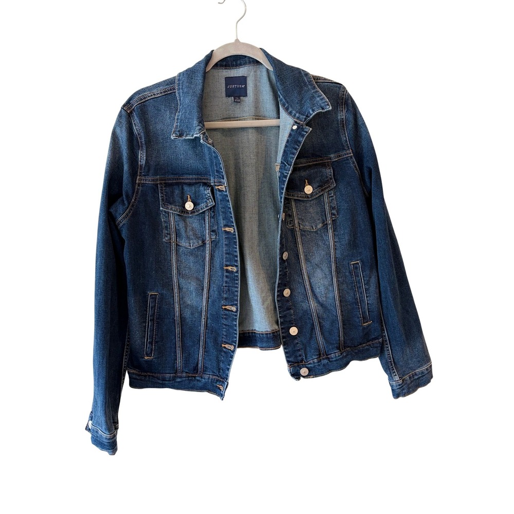 Just USA Denim Jacket XL Blue Medium Wash Trucker Jean Jacket J2121